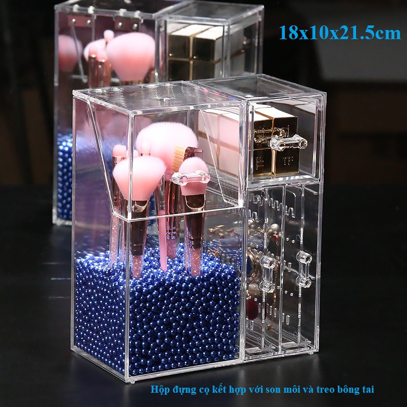 [ Có sẵn] Hộp đựng cọ size lớn kèm 3 ngăn nhỏ