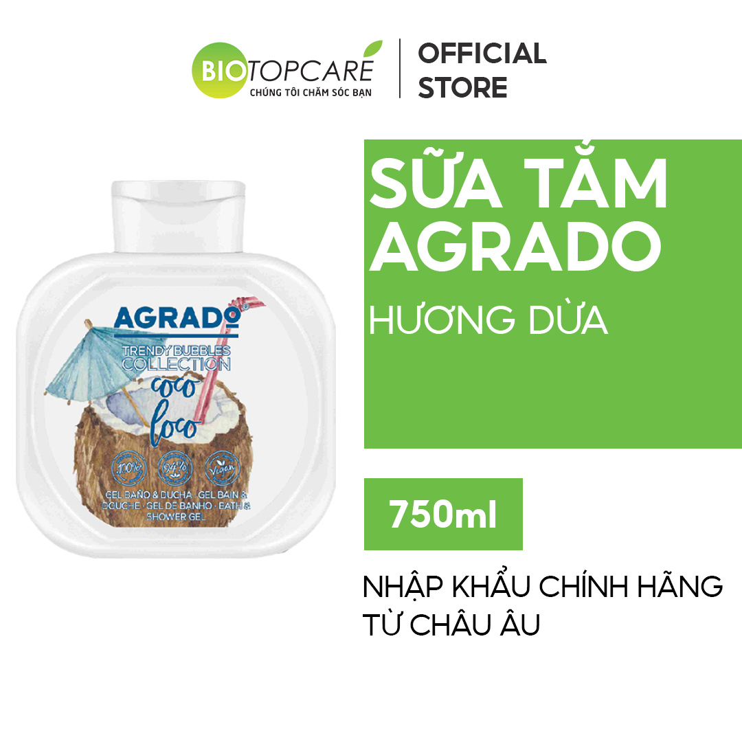 Sữa tắm Agrado hương dừa 750ml