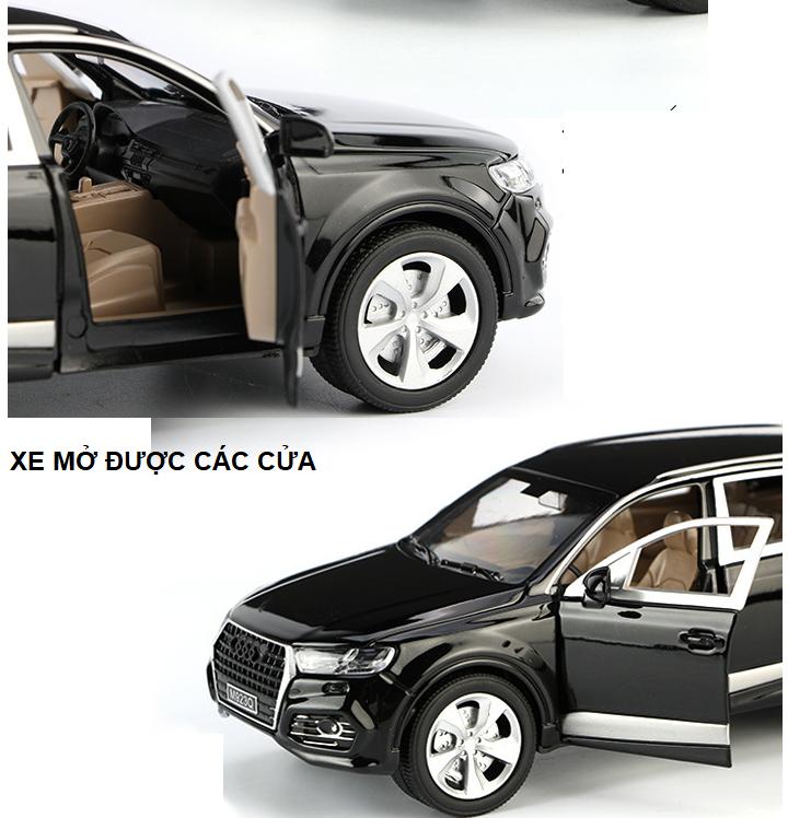 Đồ chơi xe mô hình ô tô audi Q7 XLG tỉ lệ 1:24 bằng sắt mở các cửa có đèn và âm thanh đồ chơi trẻ em