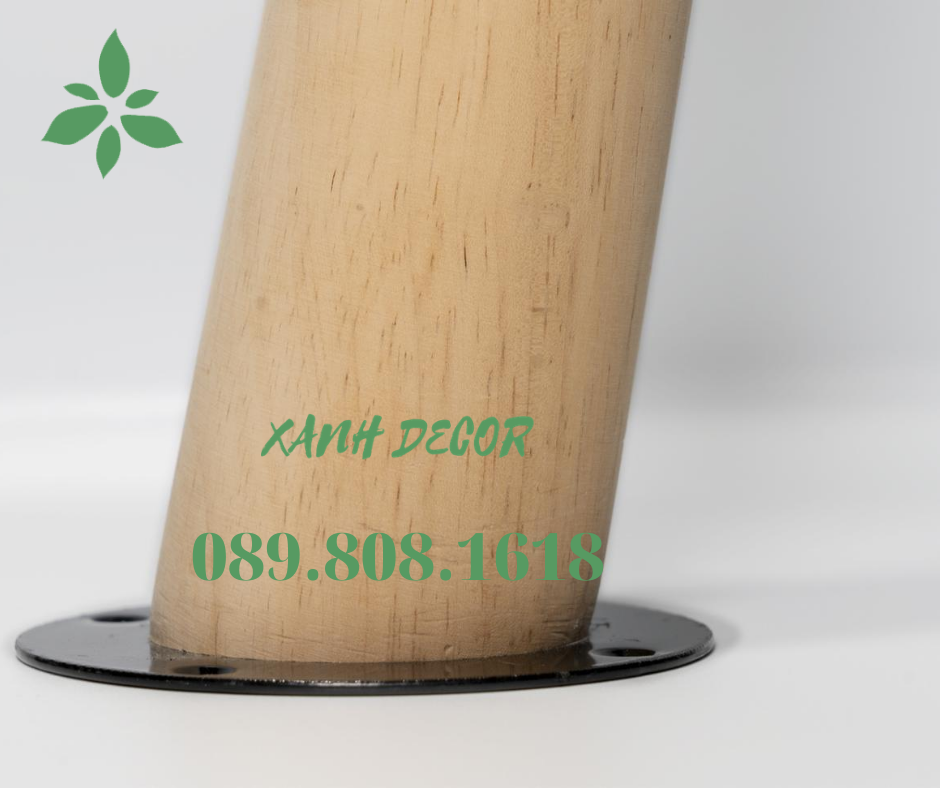 Chân bàn gỗ cao su Xanh Decor pad tròn