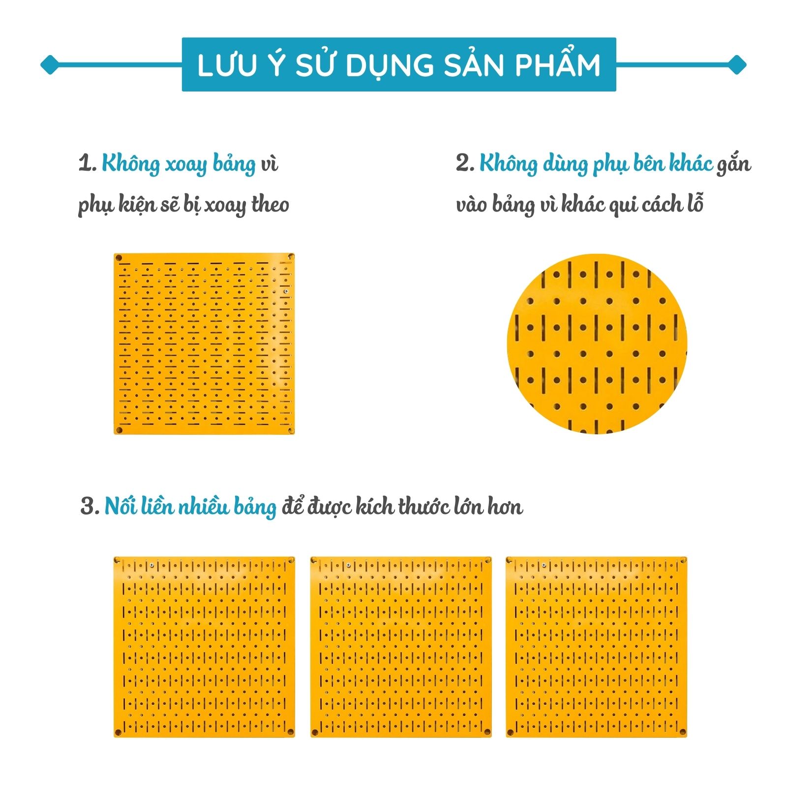 Ray dụng cụ đa năng lớn Pegboard - Phụ kiện móc treo dụng cụ Pegboard