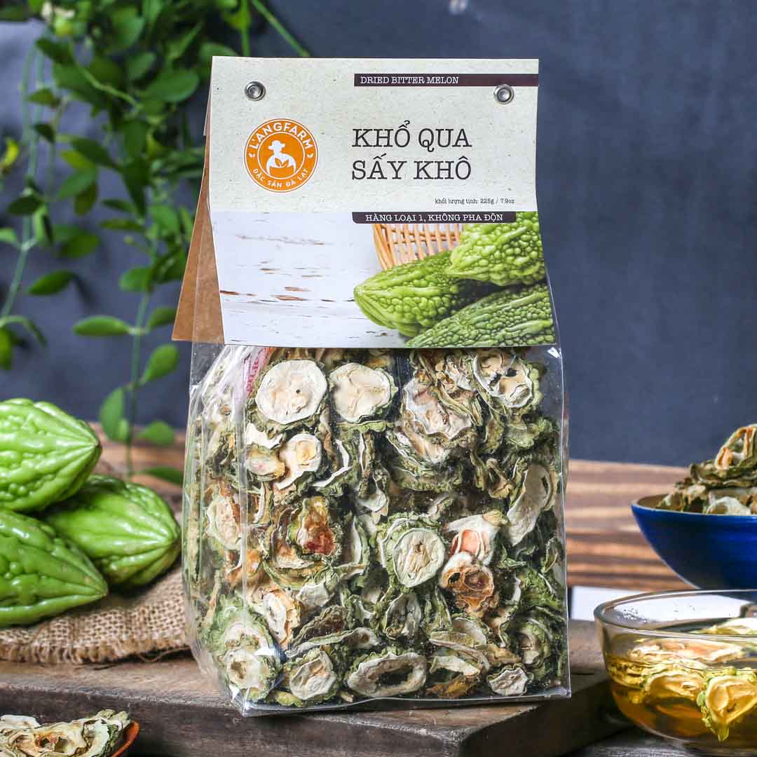Khổ qua sấy khô đặc sản Langfarm - Thảo mộc cho sức khoẻ, thơm dịu vị thiên nhiên, hàng loại 1