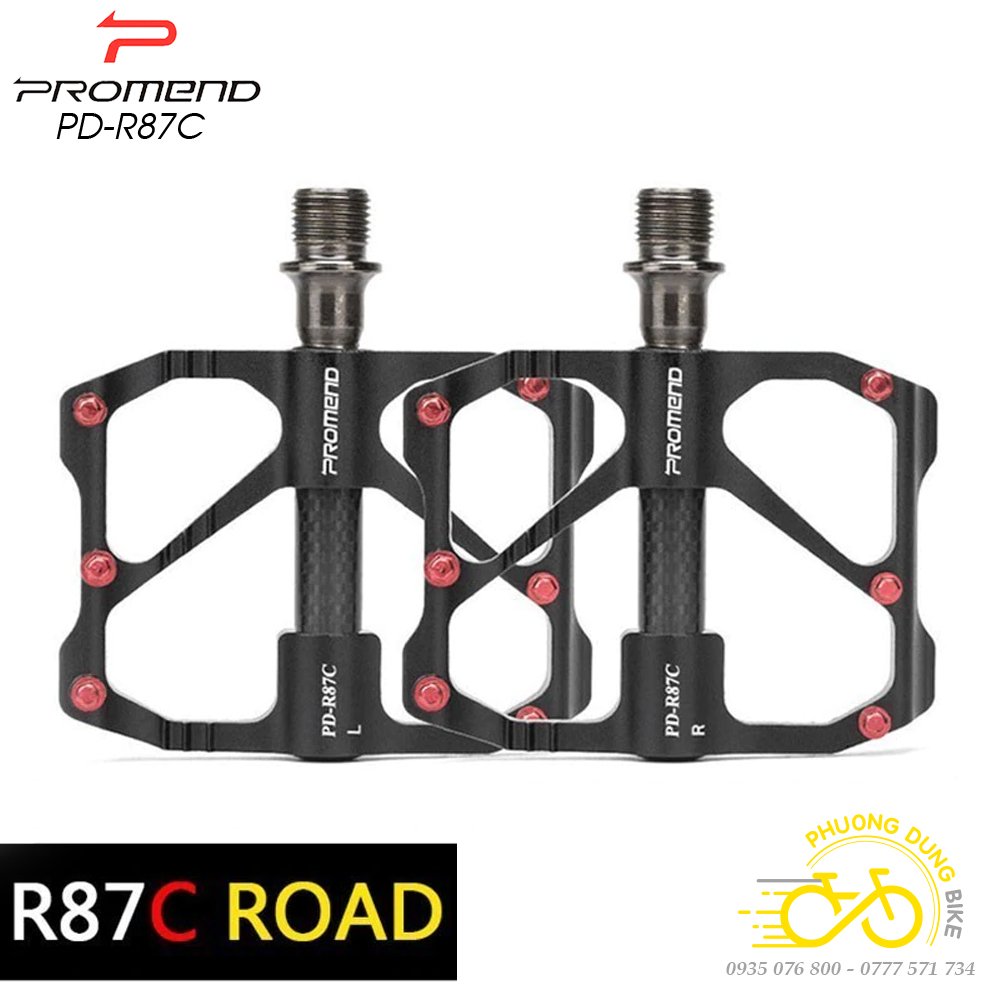Pedan bàn đạp bạc đạn xe đạp PROMEND PD R87C / PD M86C - Trục Carbon