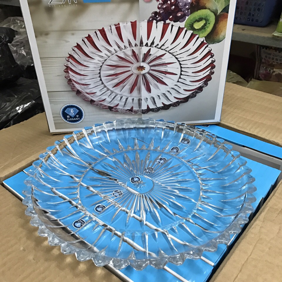 Khay thủy tinh trắng 30cm