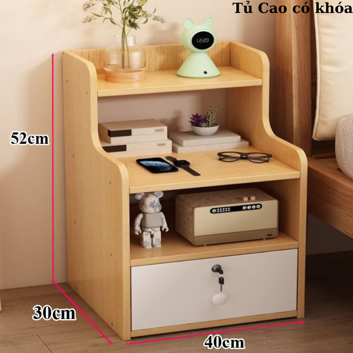 Tặng Tua Vít - Tủ Để Đầu Giường - Tab Đầu Giường Gỗ MDF Cao Cấp Màu Gỗ