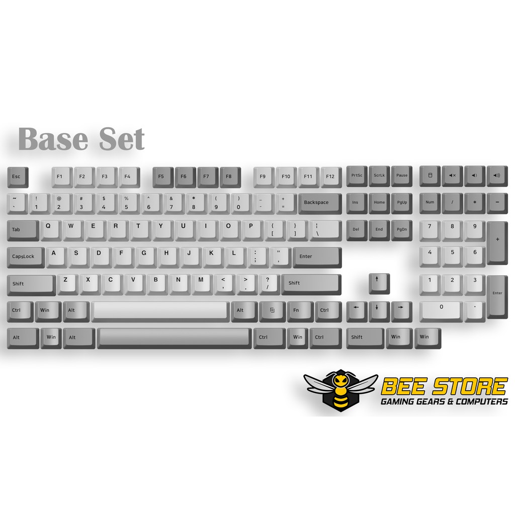 Keycap AKKO Silent (PBT Double-Shot, Cherry profile, 177 nút)