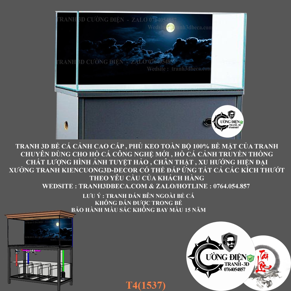 tranh 3d cho bể cá cảnh fuil kích thước