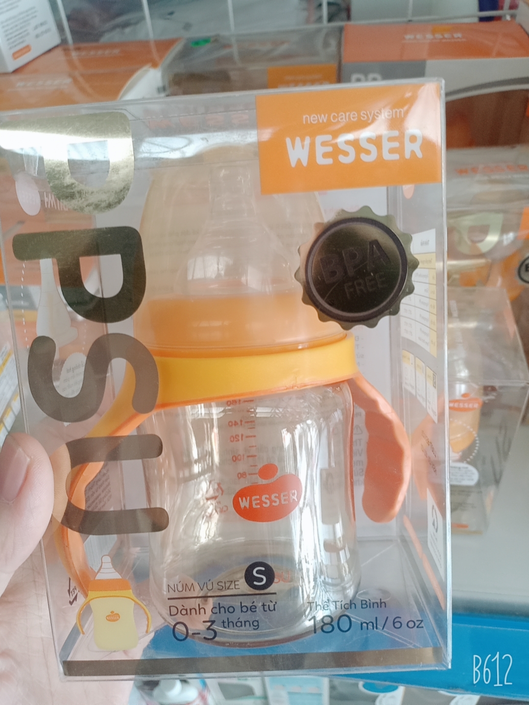 Bình sữa cổ rộng Wesser PPSU 180ml - S