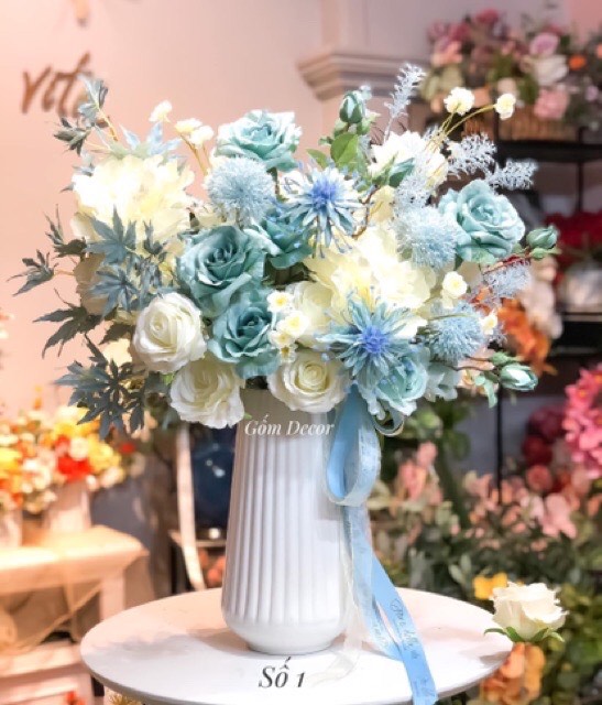 Bộ 3 Lọ Hoa - Bình Hoa Trang Trí Decor - Gốm Sứ Bát Tràng