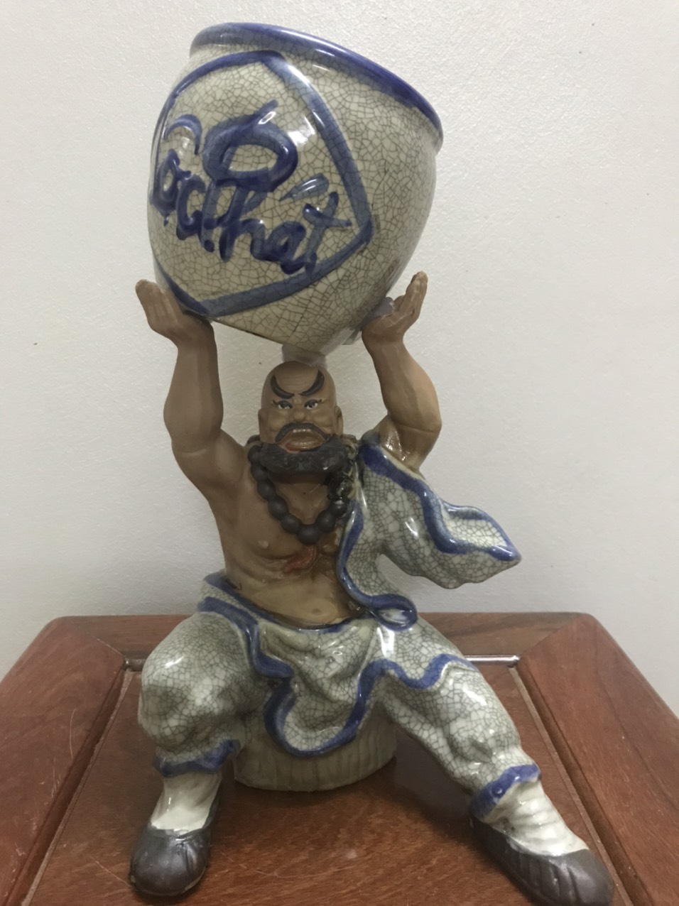 Chậu tượng - Lỗ trí thâm dâng vò men rạn