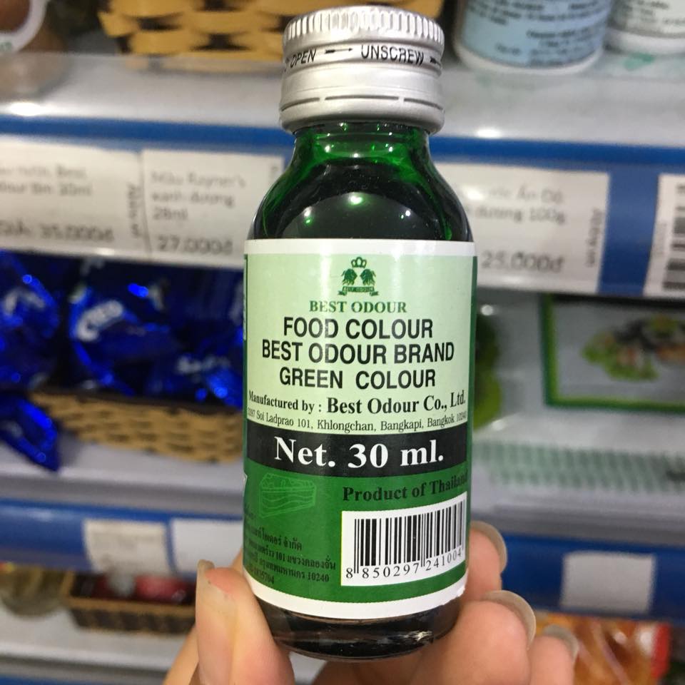 Màu thực phẩm (xanh lá) best odour 30 ml ( thái lan)