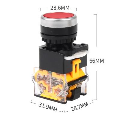 Nút nhấn đề nhả MÀU ĐỎ - không đèn LA38-11BN - 440V 10A - Nút reset Đỏ