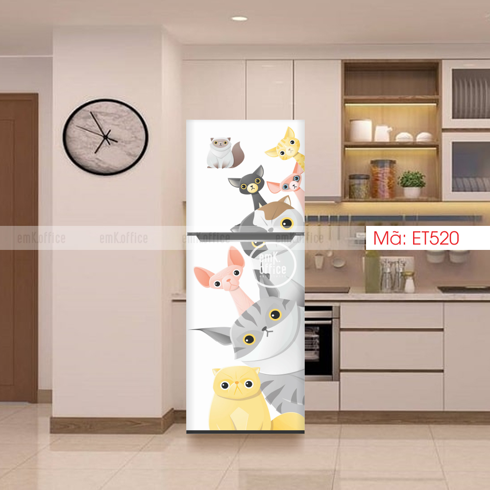 Decal dán tủ lạnh, miếng dán tủ lạnh mẫu cute - BO101