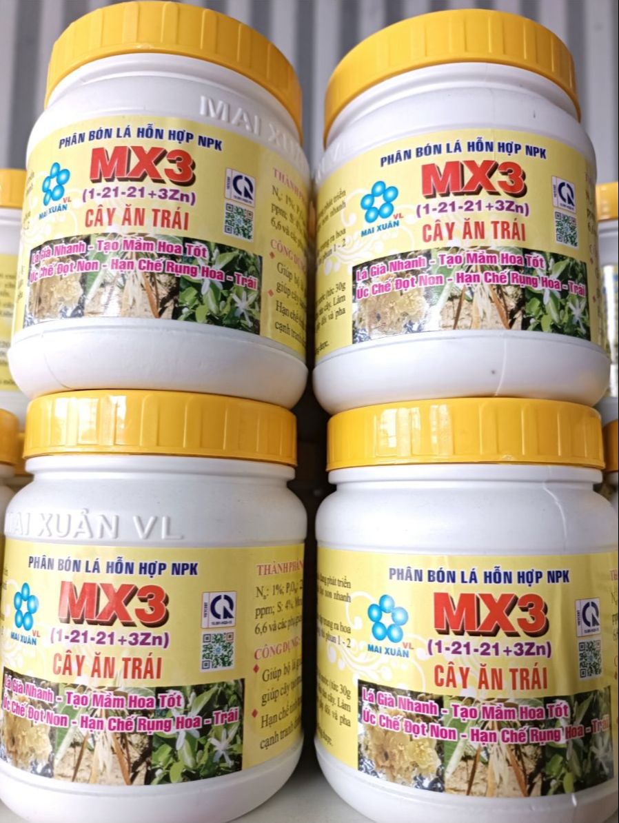 Phân bón lá hỗn hợp NPK MX3 (1-21-21-3Zn) hộp 400gr