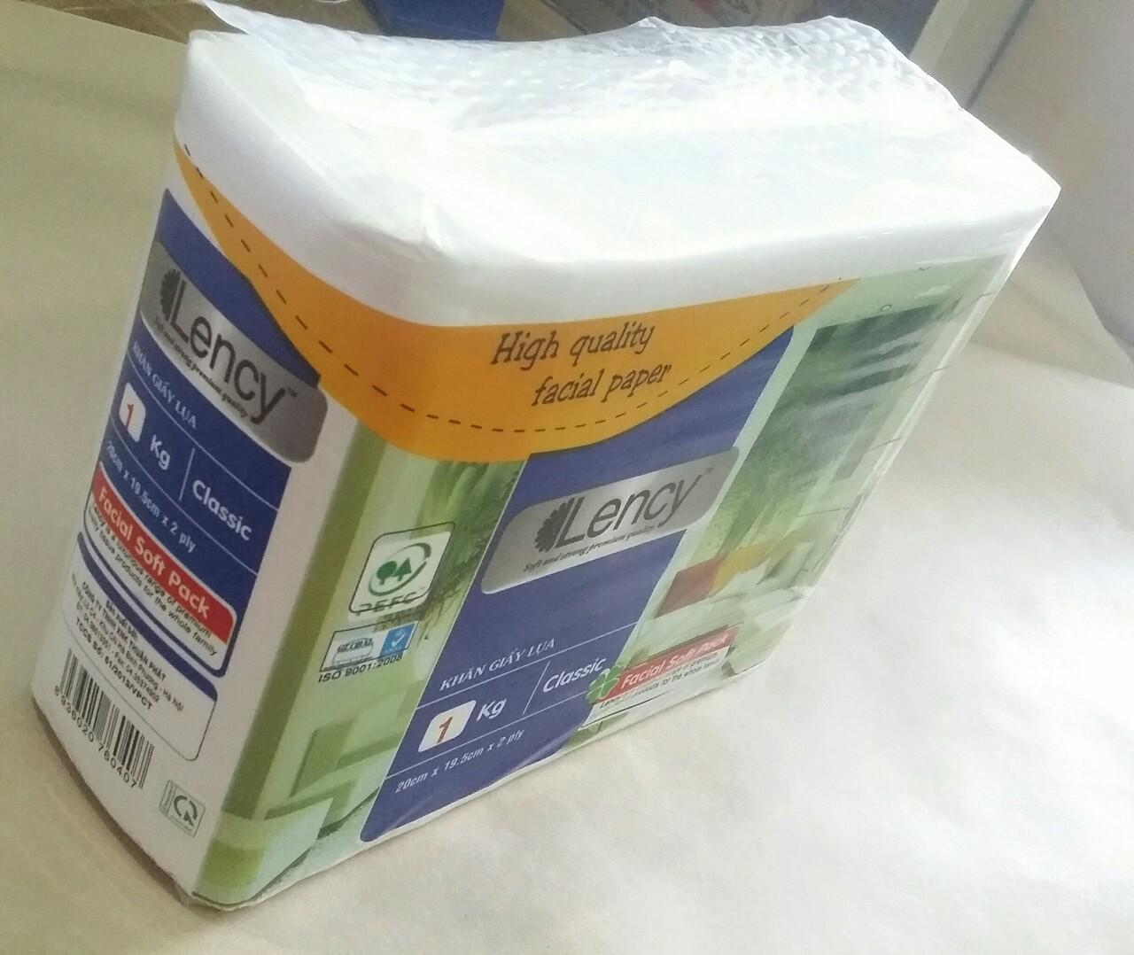 Combo 4 gói Khăn giấy lụa Lency gói tiết kiệm 1 kg ( 2 lớp )