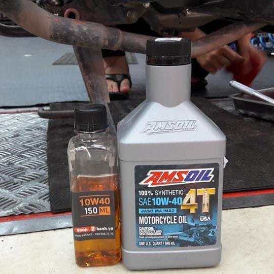 Combo nhớt Amsoil 10W40 Performance 1 chai và chiết lẻ 150ml