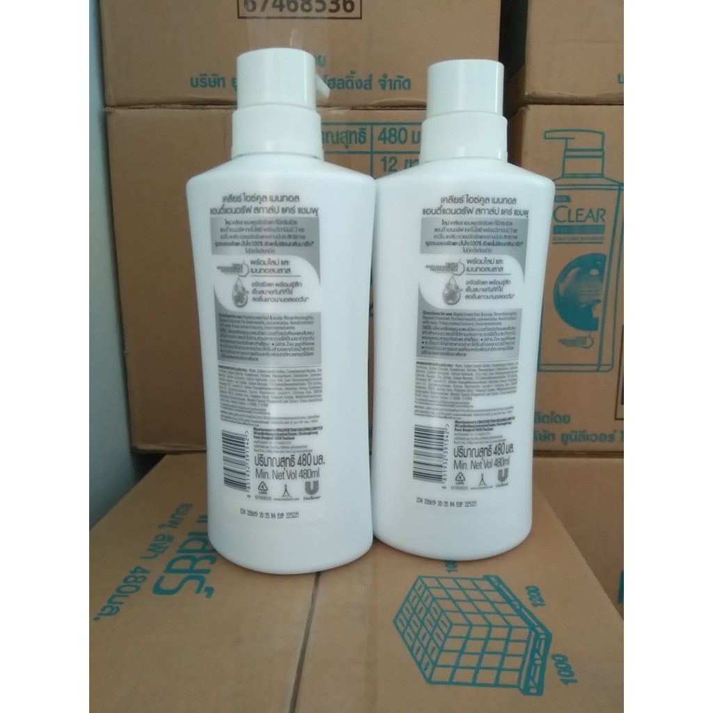 Combo 2 chai dầu gội đầu clear Bạc Hà 480ml Thái Lan