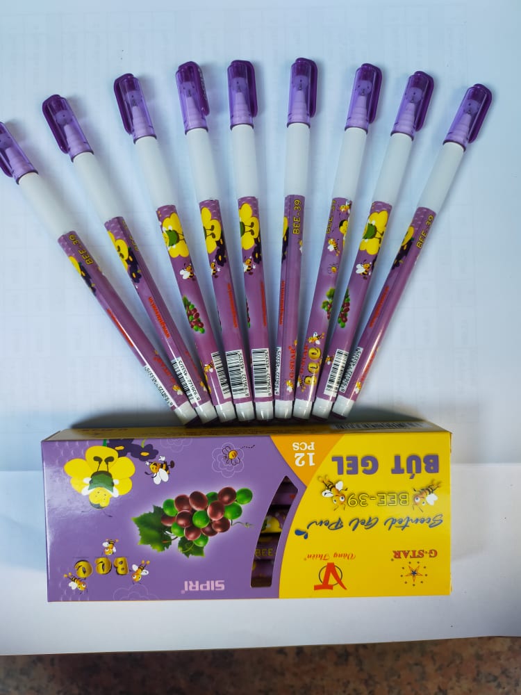 Hộp 12 cây BÚT GEL TÍM BEE- 39 CHO HỌC SINH CẤP 1 (HIỆU GSTAR)