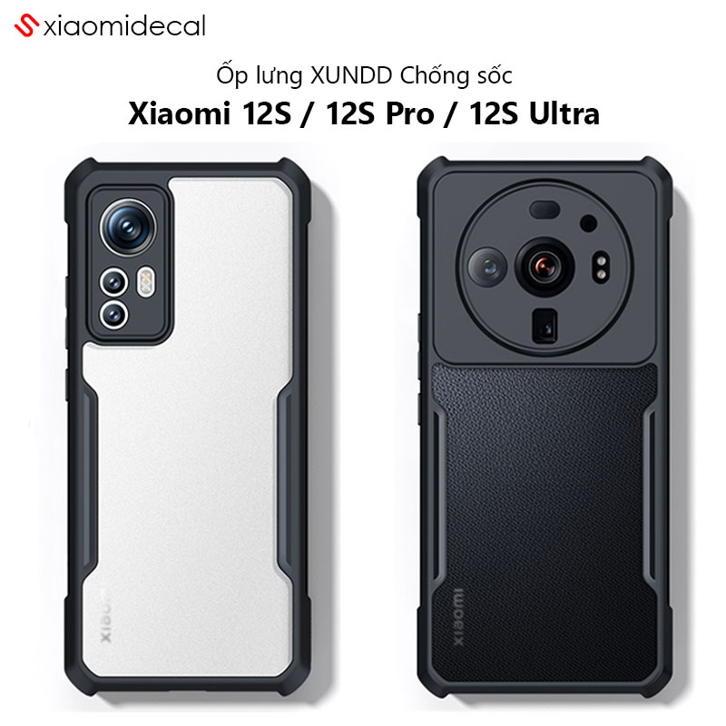 Ốp lưng xundd xiaomi 12s / 12s pro / 12s ultra mặt lưng trong, viền tpu, chống sốc