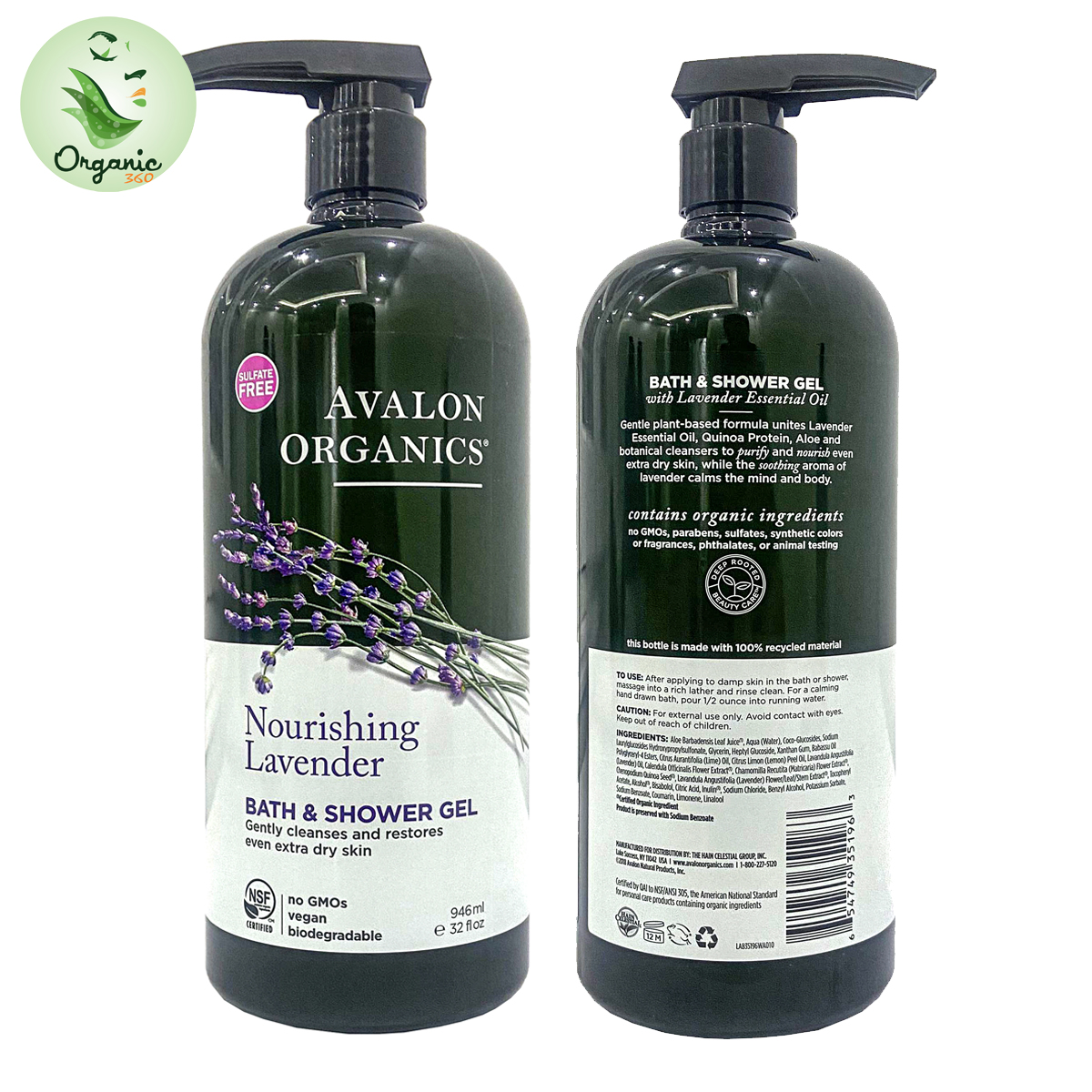 Avalon Organics Organic Shampoo - Conditioner - Shower Gel