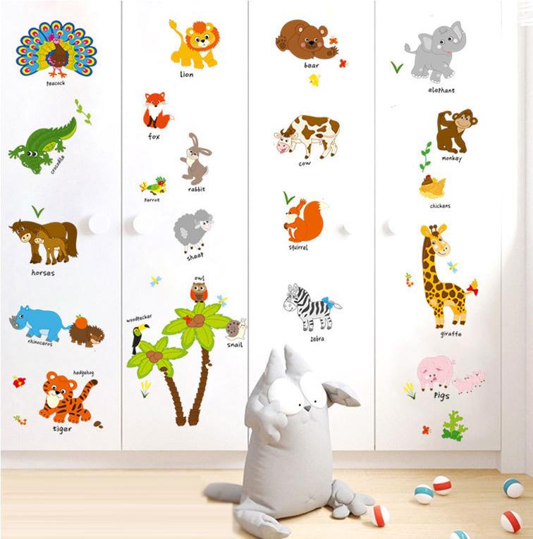 Decal dán tường Vườn thú tiếng anh số 3- T73-kiddecals
