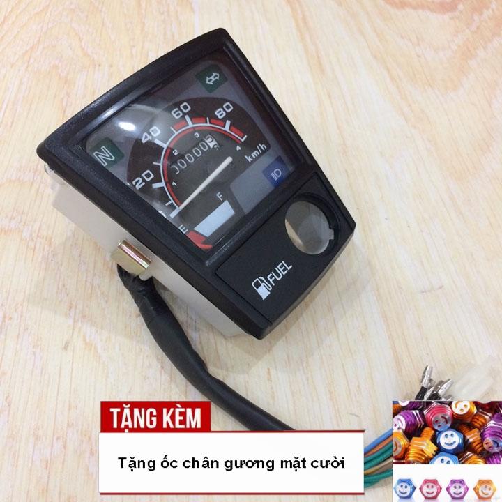Tặng  kèm ốc chân gương hình mặt cười - [SIÊU BÃO] Đồng hồ tốc độ xe CUB 82 trọn bộ A448