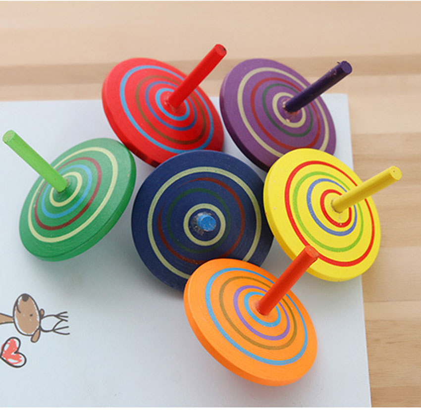 Con Quay Bằng Gỗ Nhiều Màu - giáo cụ Montessori - Đồ chơi gỗ Smart Baby - 031- dochoigo031
