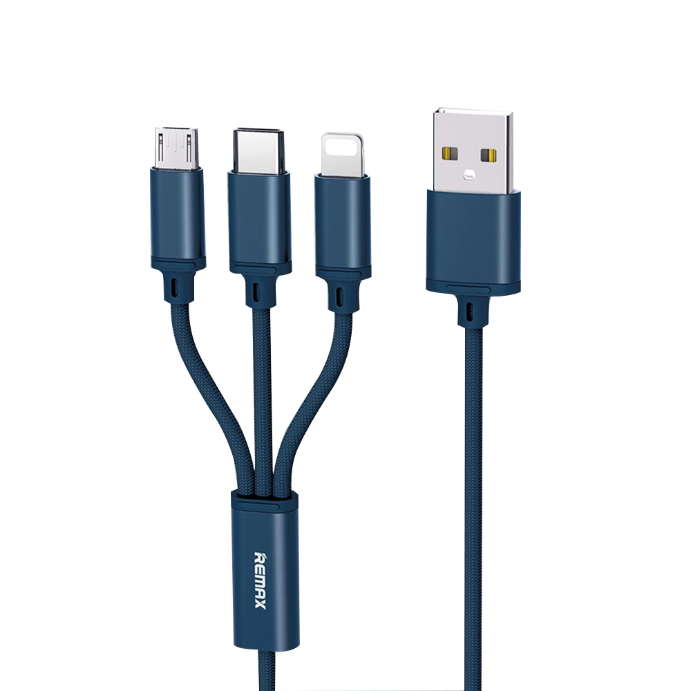 Cáp Sạc nhanh 2.8A Remax 3 đầu RC-131 đa năng ( Lightning + Micro + Type-C )
