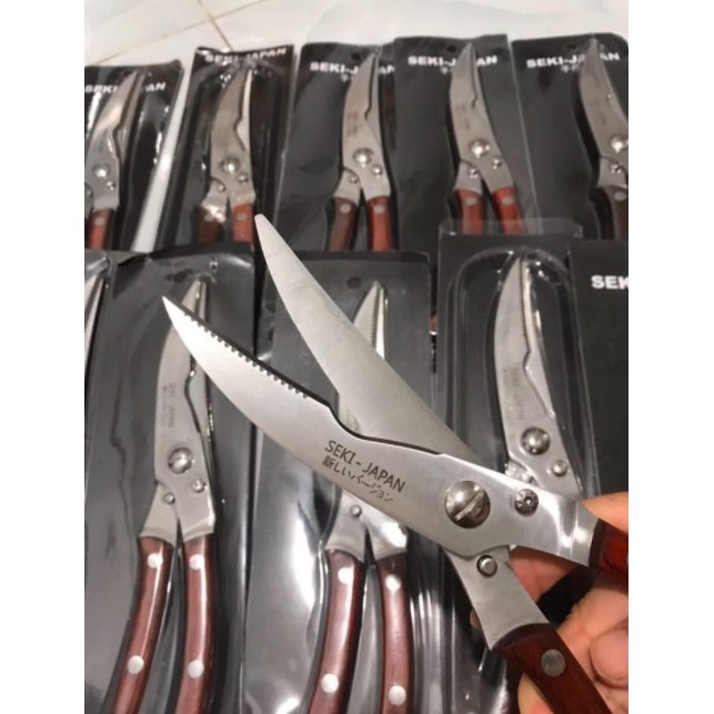 Kéo Cắt Gà Vịt Cán Gỗ Seki Japan-9282