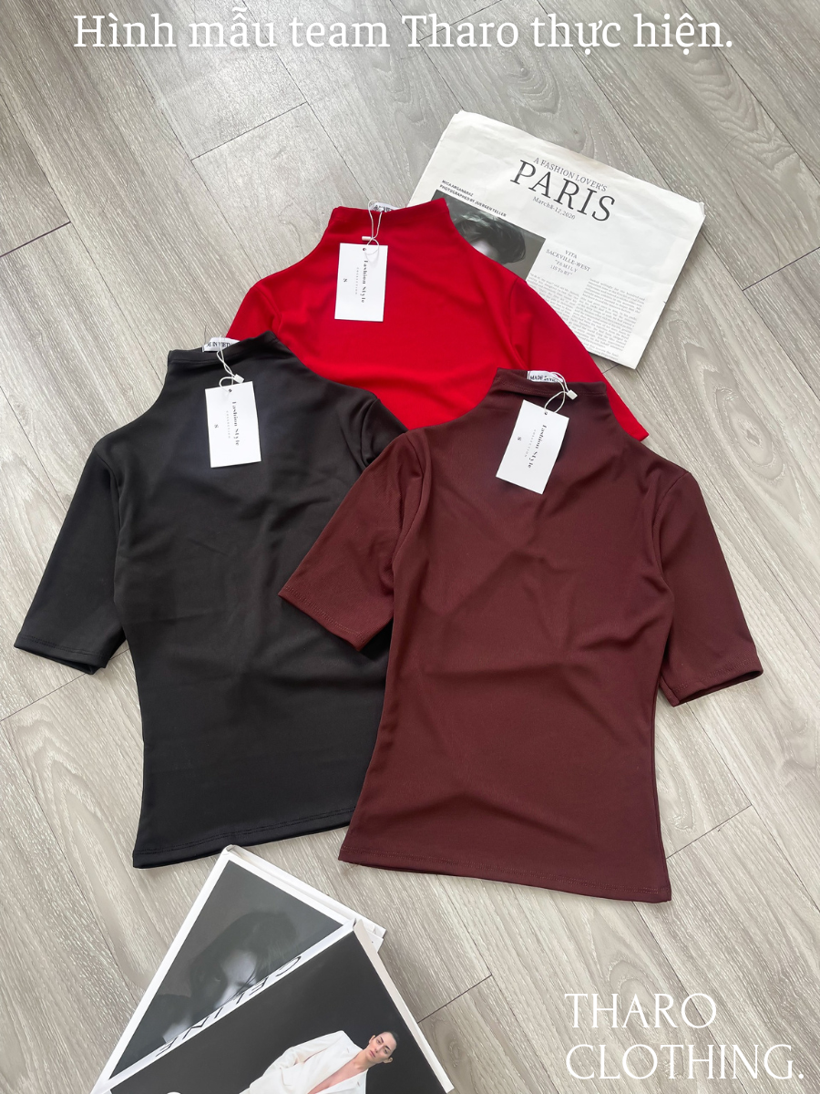 Áo Thun Nữ Cổ Lọ Tay Lỡ - Tharo Clothing [AO00177]