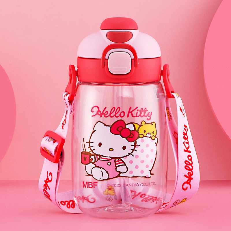 Bình Nước Dây Đeo Nhựa Tritan Kitty Cho Bé