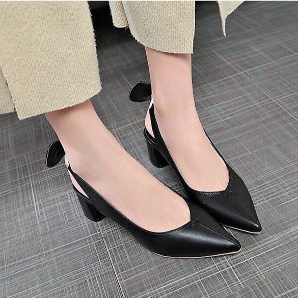 Giày cao gót buộc nơ nữ tính mã DHC9