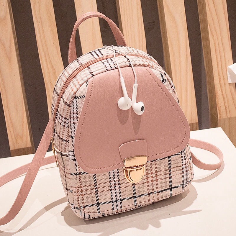[HCM]Balo nữ mini caro phong cách Hàn Quốc siêu hot