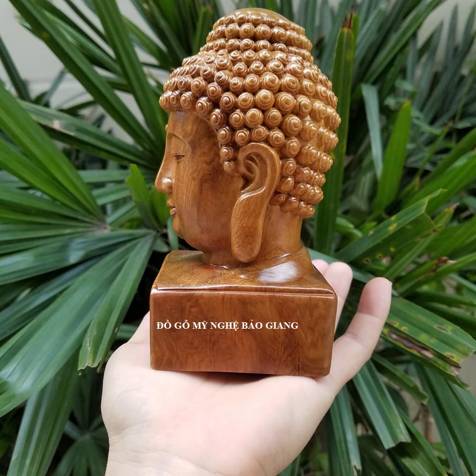 Tượng phật Thích ca gỗ bách xanh cao 15 cm Diện phật Thích Ca