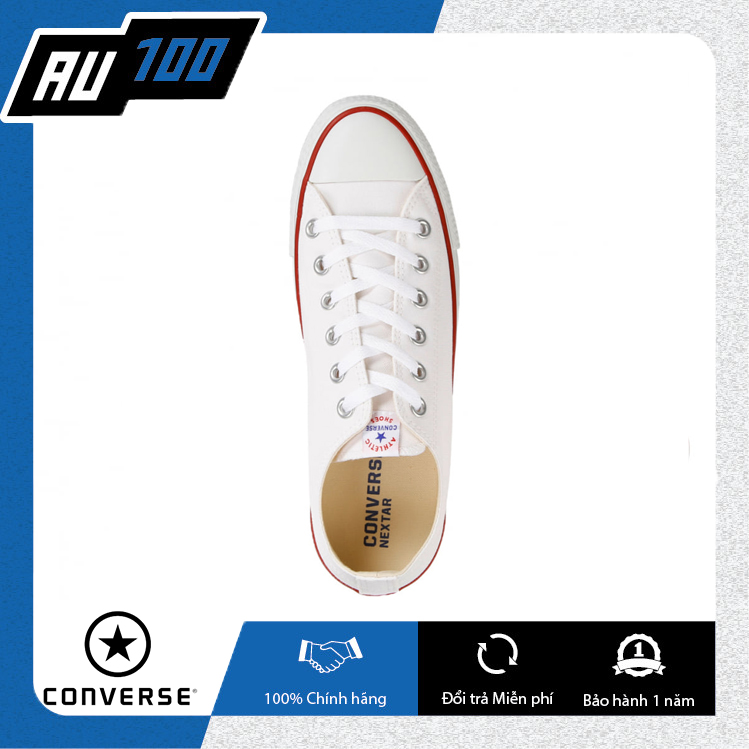 [AU100] Giày Converse nữ màu trắng viền đỏ đen [ Converse chính hãng không gây hôi chân] (made in Vietnam)
