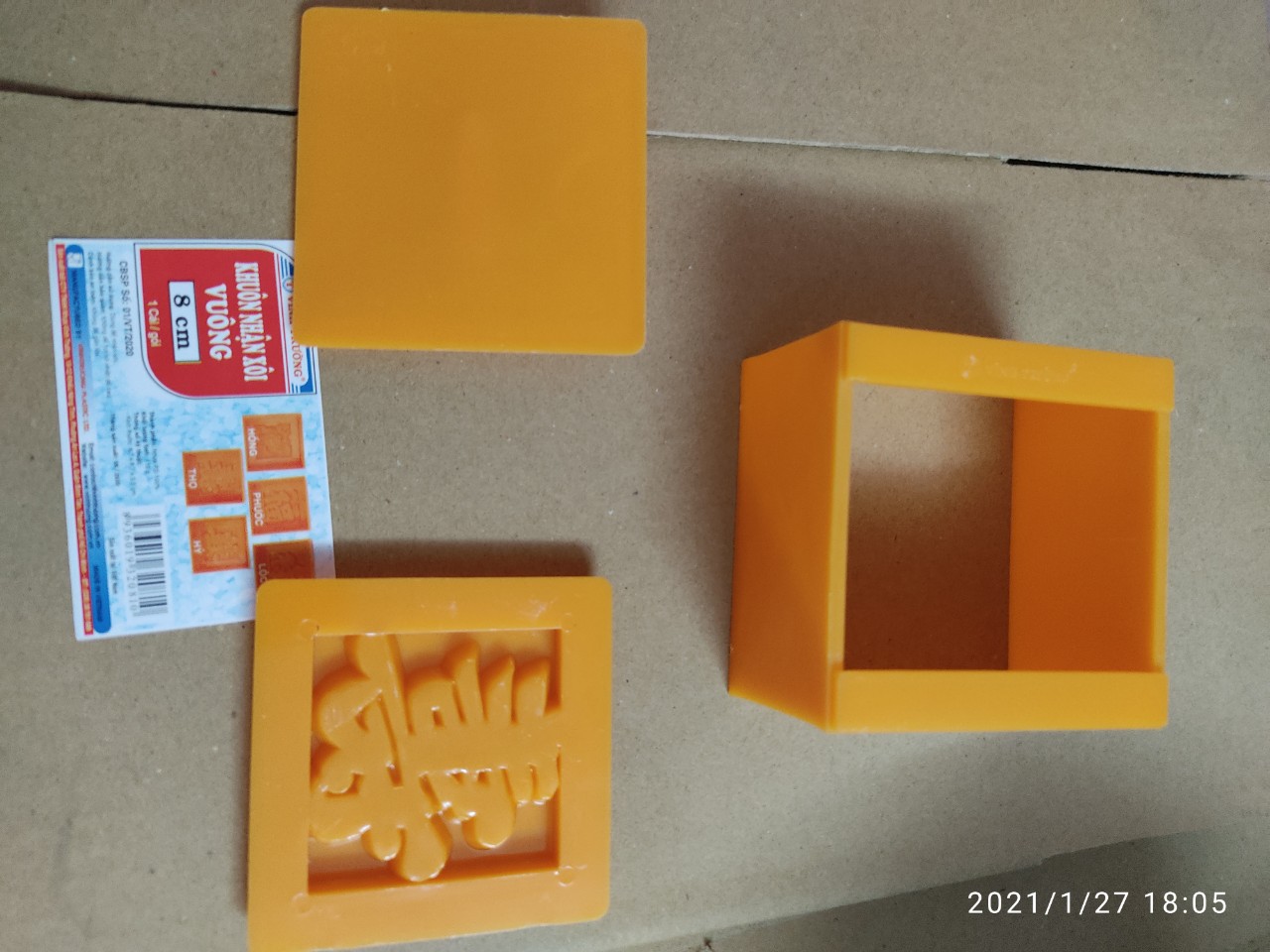 KHUÔN NHẬN  XÔI VUÔNG HÌNH THỌ  8CM