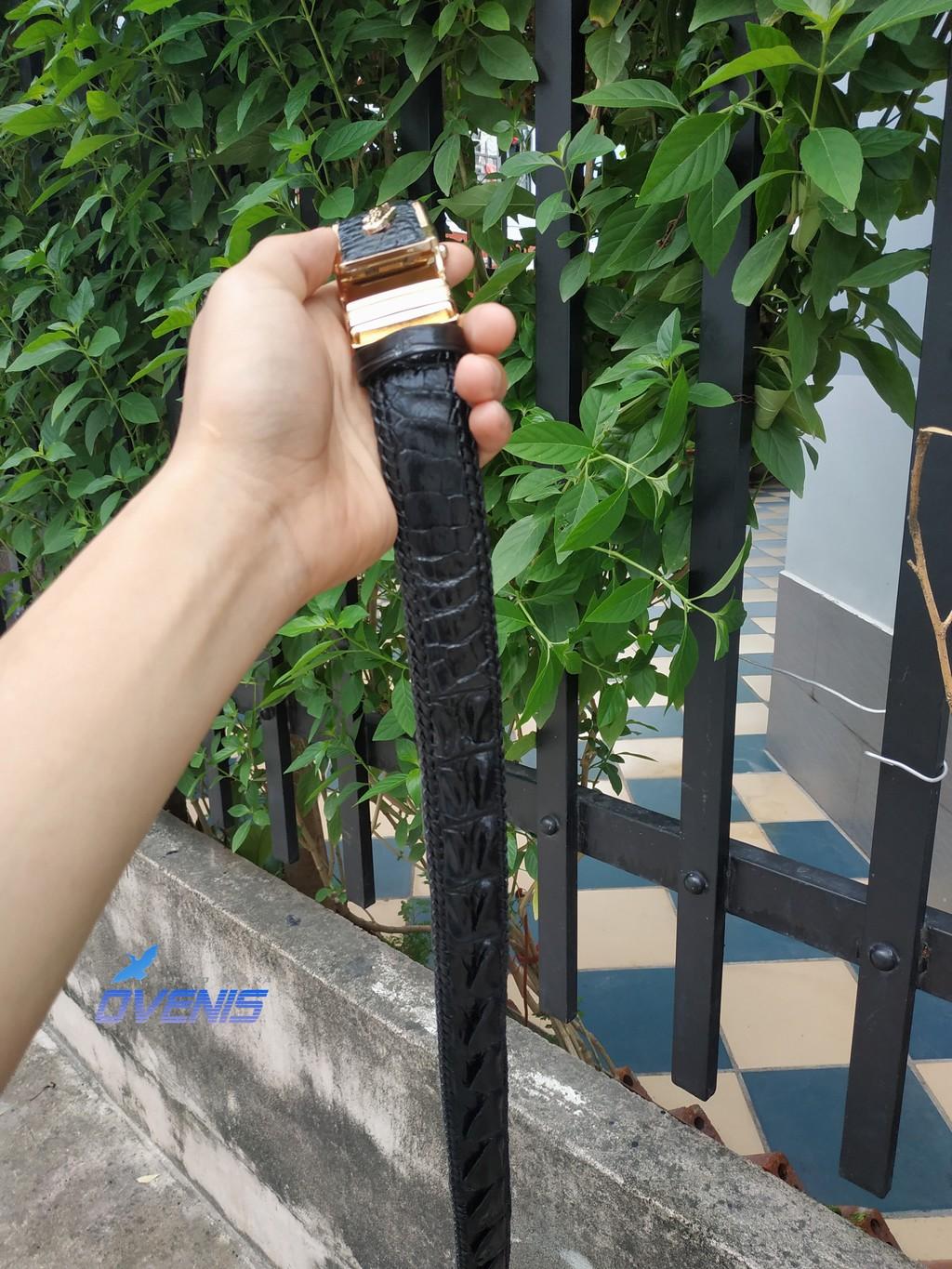 [FREE SHIP] Thắt Lưng Cá Sấu Liền Nguyên Tấm Lưng [ĐAN VIỀN THỦ CÔNG 100% RẤT BỀN]