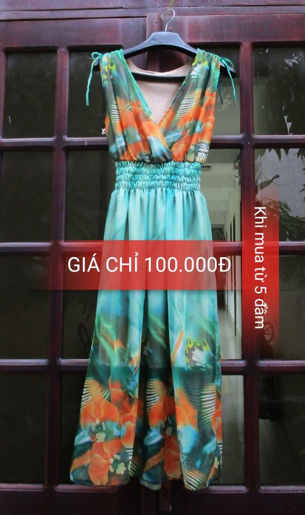 1287. ĐẦM MAXI CỔ TIM CHÂN HOA CAM ĐI BIỂN DỰ TIỆC DẠO PHỐ XINH NGẤT