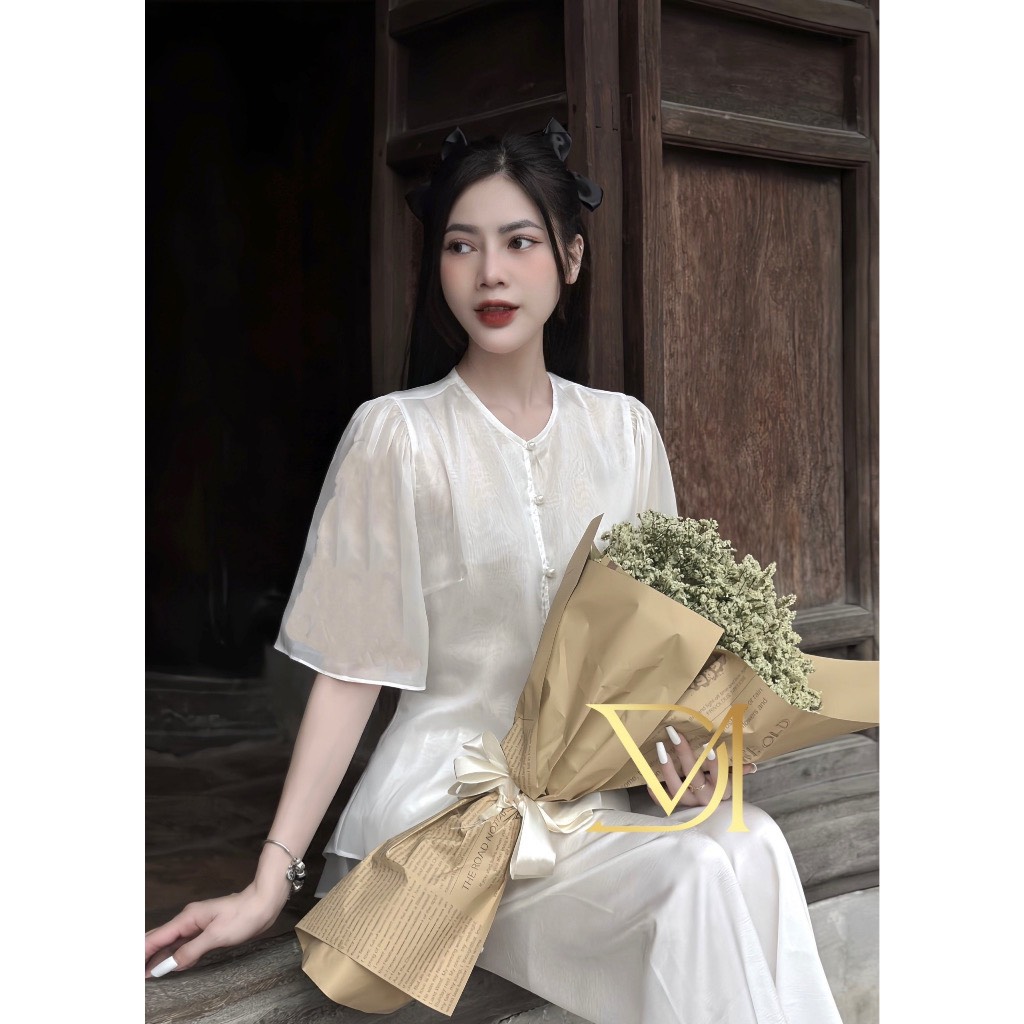 [ Đồ lam đi chùa] Mẫu chất voan 2 lớp V1