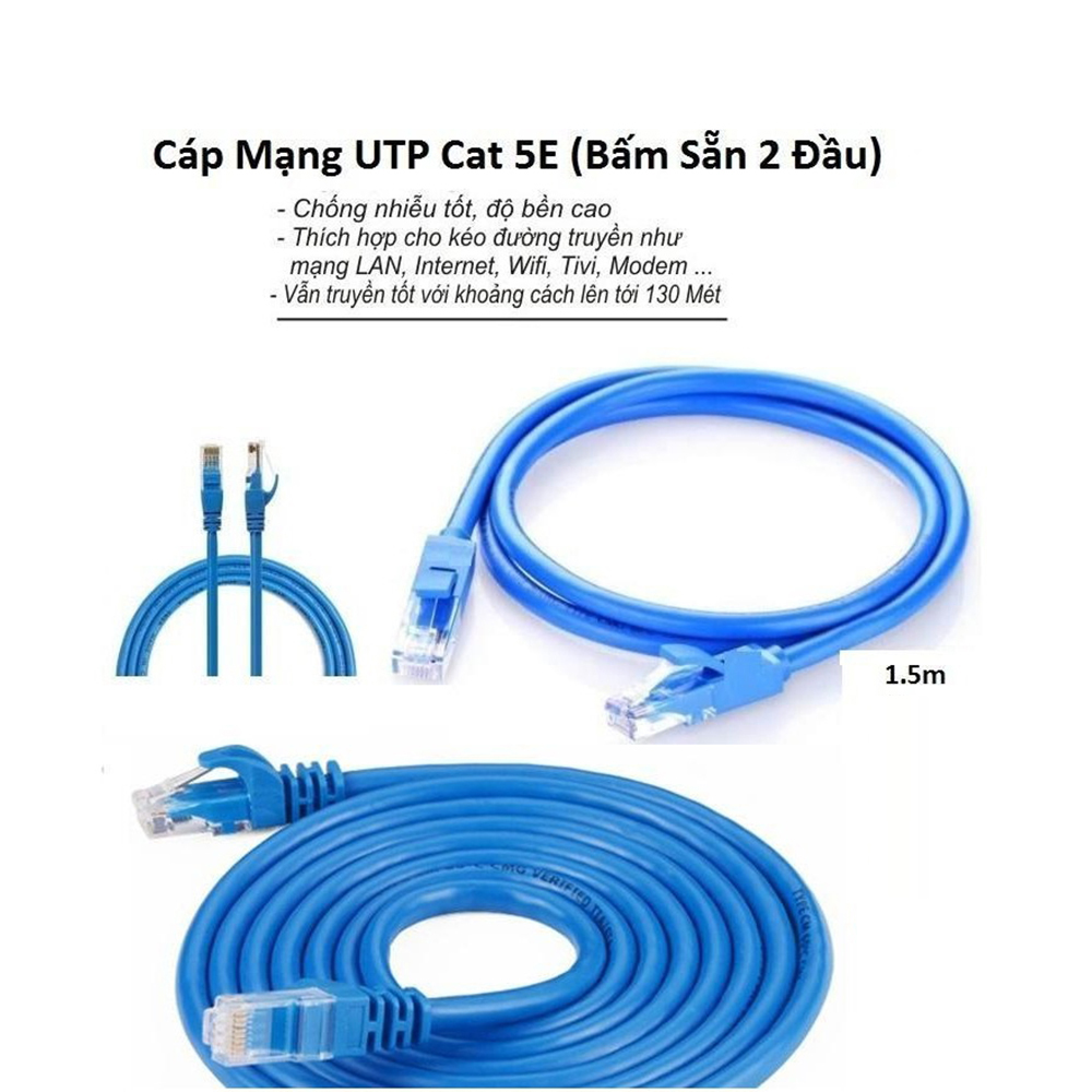 Cáp Mạng 2 Đầu Bấm Sẵn LXF Tốc Độ CAT 5E Đúc 2 Đầu