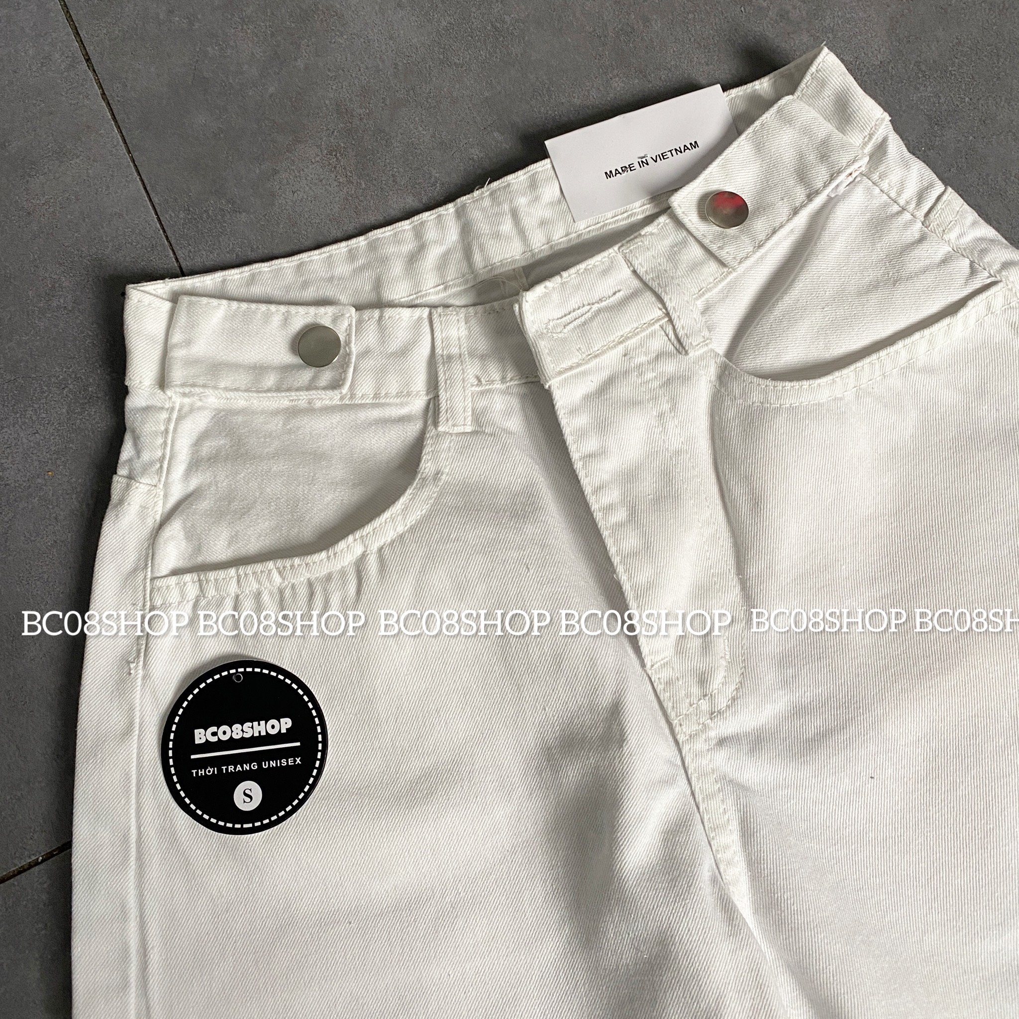 Quần Short Jean Nữ Ngố Màu Trắng Basic BC087