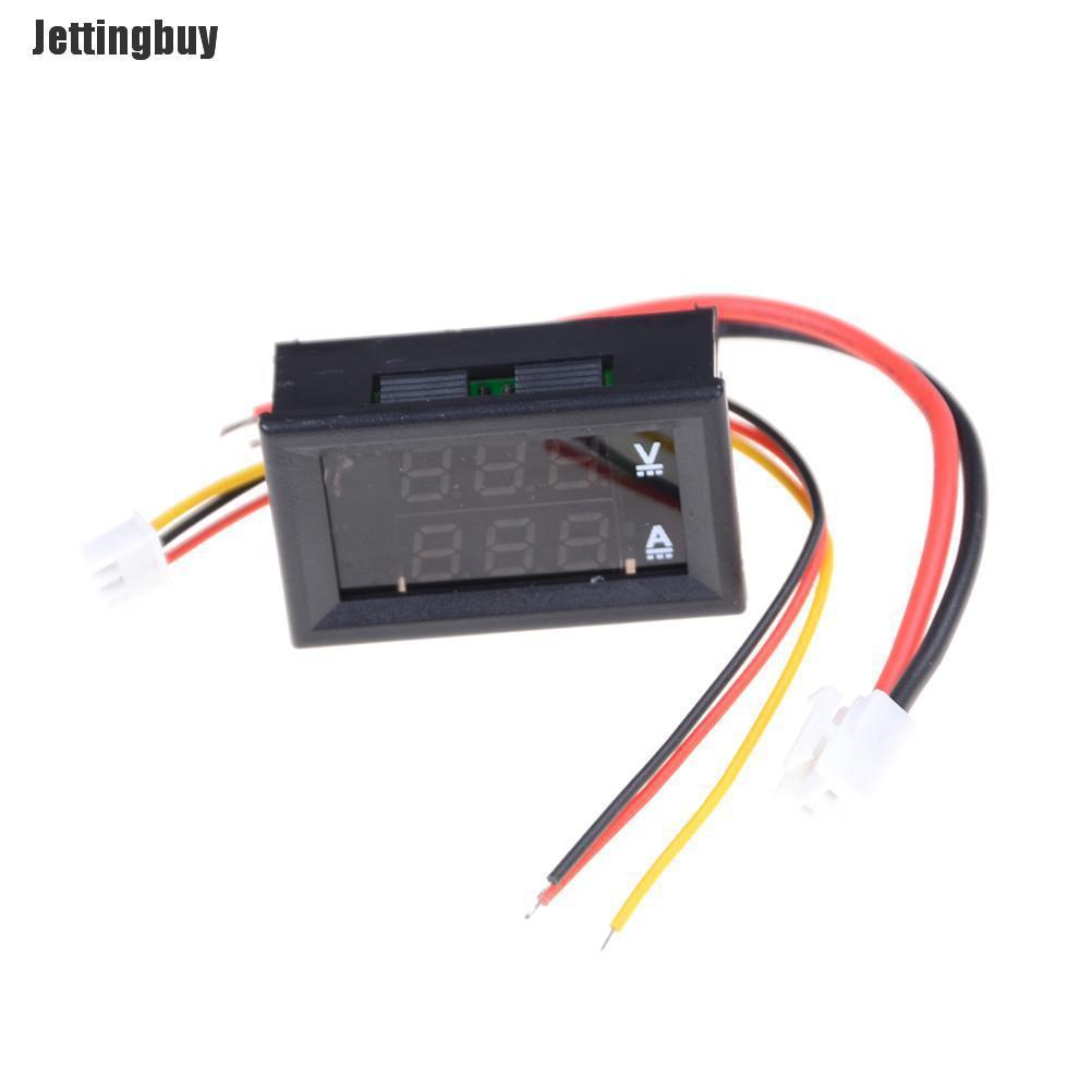 Jettingbuy dc 100v 10a voltmeter ammeter blue + red led dual digital volt amp meter gauge