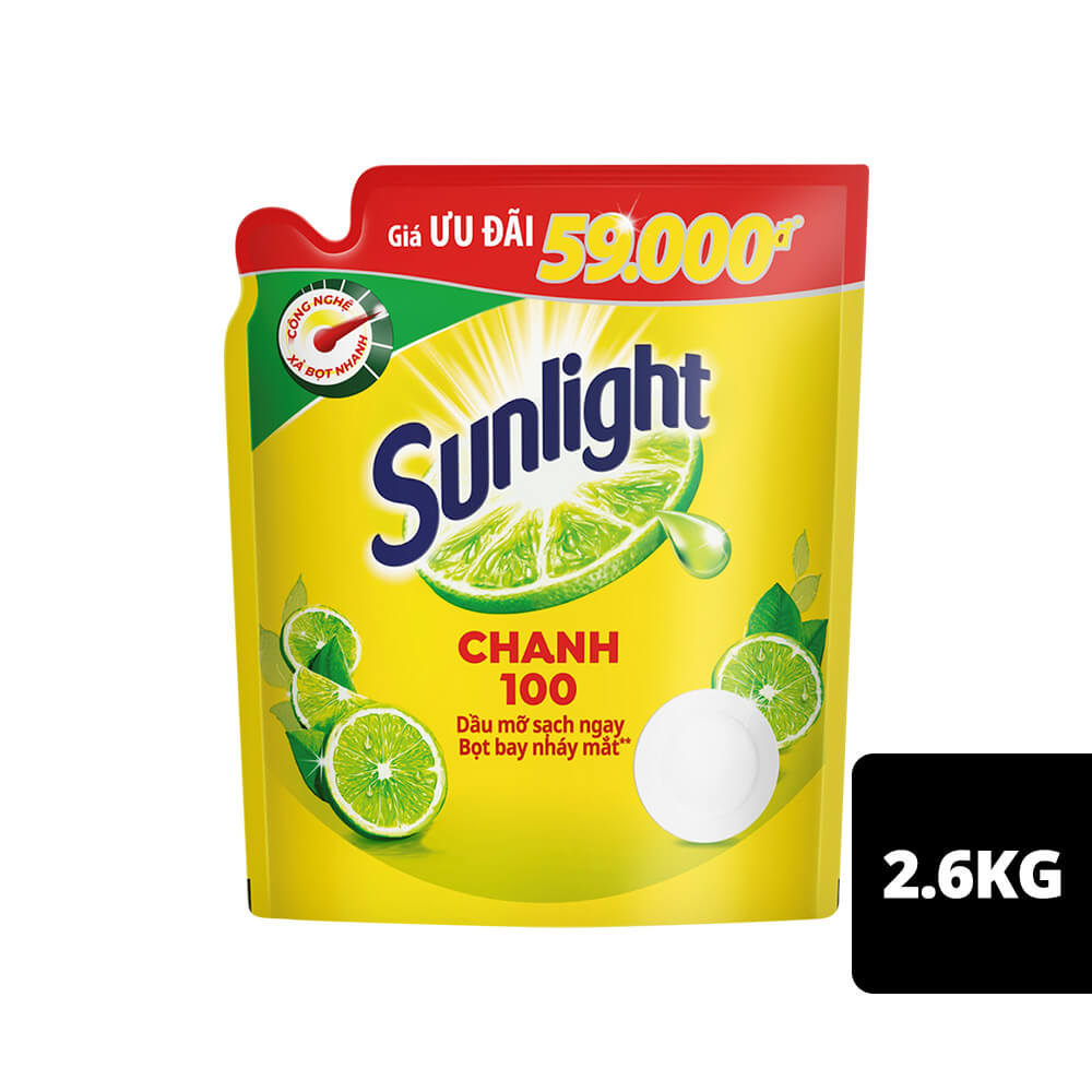 Nước Rửa Chén Sunlight Chanh Túi 750g / 2.6kg