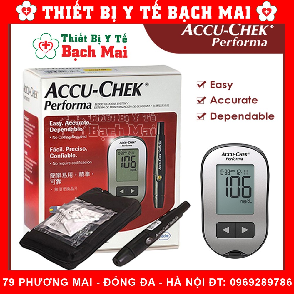 Máy Đo Đường Huyết Accu Check Performa [ Tặng 50 Kim + 10 Que Thử ]
