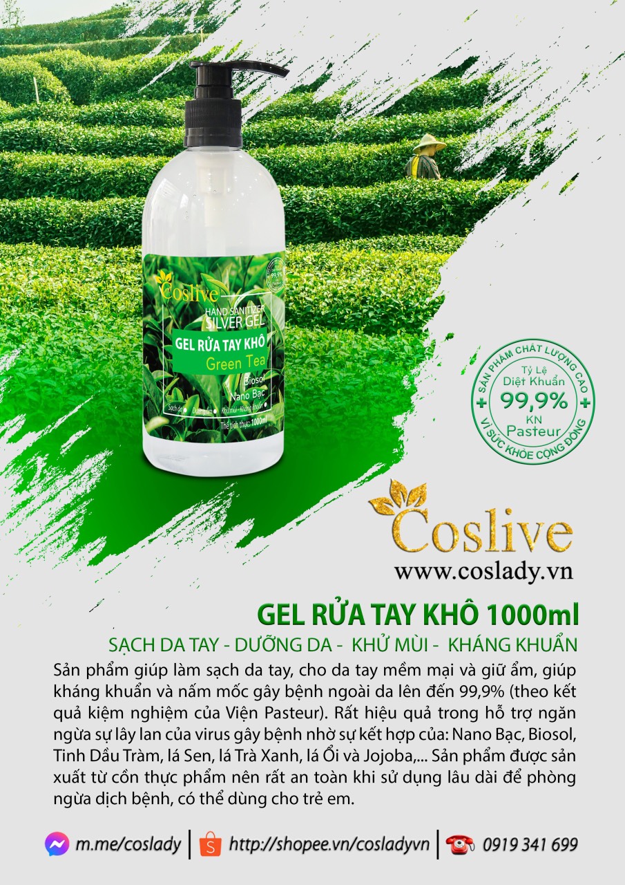 GEL RỬA TAY KHÔ KHÁNG KHUẨN 1000ML