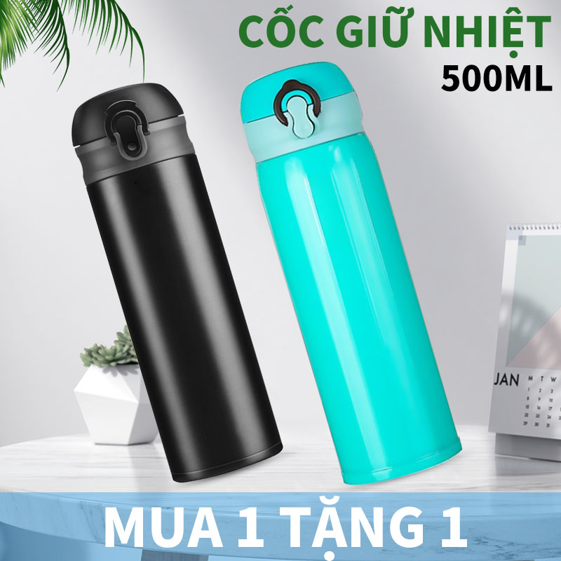 【Mua 1Tặng 1】Bình Giữ Nhiệt LOCK VACUUM BOTTLE 500ml