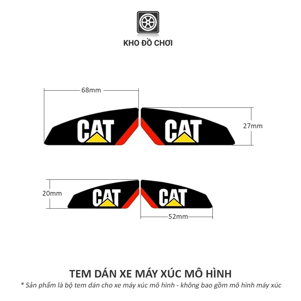 Bộ tem CAT dán mô hình máy xúc (Đồ chơi mô hình)