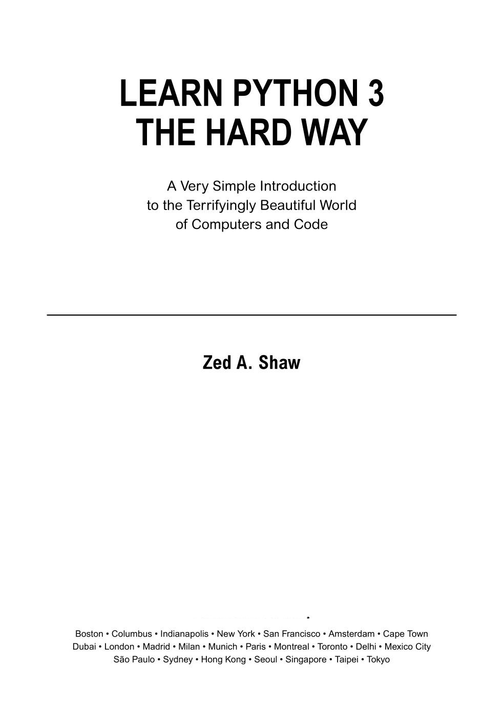 Learn Python 3 the Hard Way