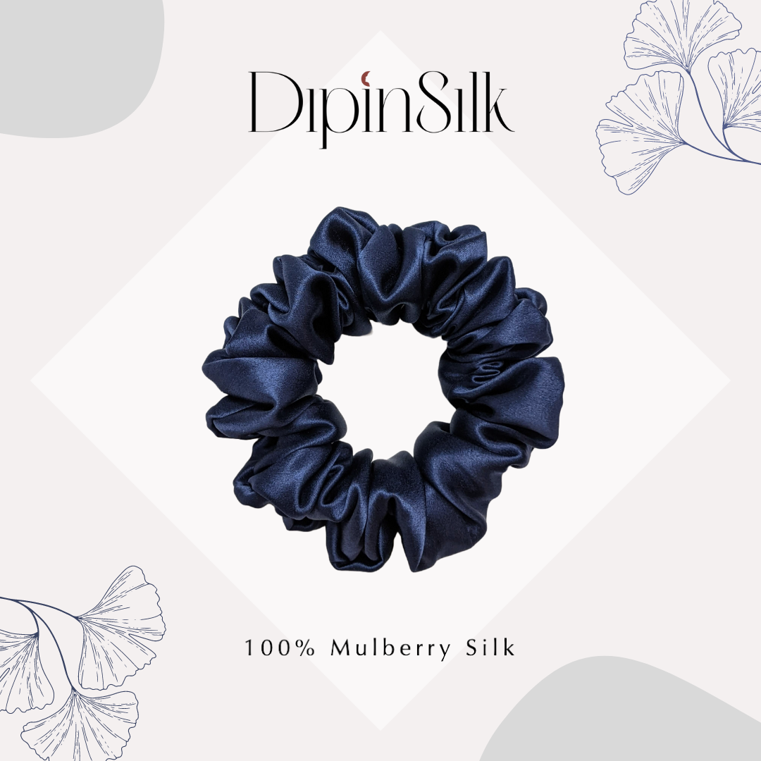 Cột Tóc Lụa Tơ Tằm 100% Mulberry Silk Grade 6A 19mm - Chống Gãy Rụng Giúp Tóc Bóng Khoẻ - Size L