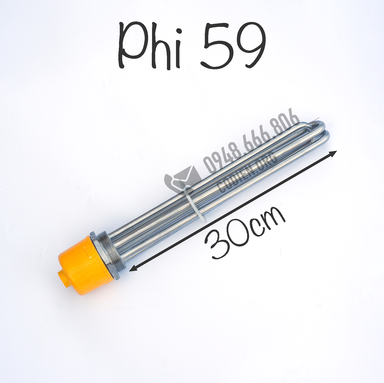 Điện trở nhiệt cục ren phi 59 inox 304